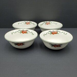 WSP Cades Creek Apple Dessert Bowls White Stoneware Fruit Sauce Berry Bowls